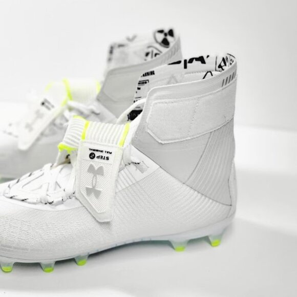 UNDER ARMOUR Highlight MC 3023716-106 White Men\'s Football Cleats Size 10.5 NEW main image 4